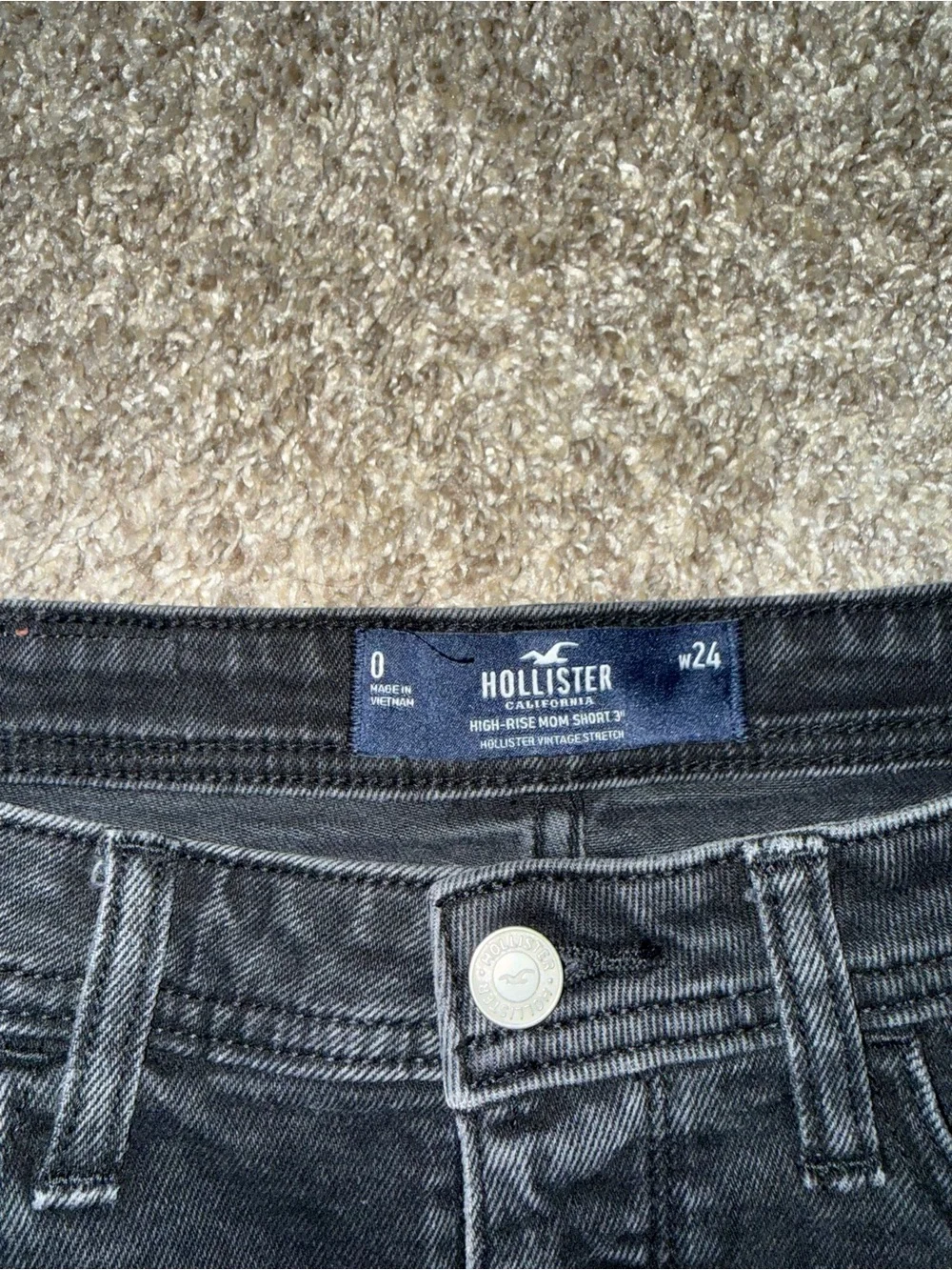 Hollister Black High-Rise Denim Shorts